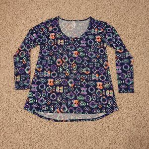 Lulare Lynnae Long Sleeve Geometric Print